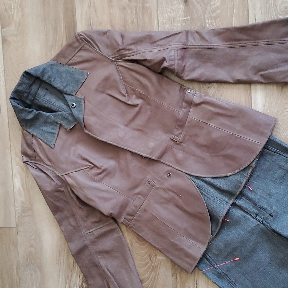 Badass 90's Diesel 2-pcs Leather & Denim Jeans & Reversible Jacket